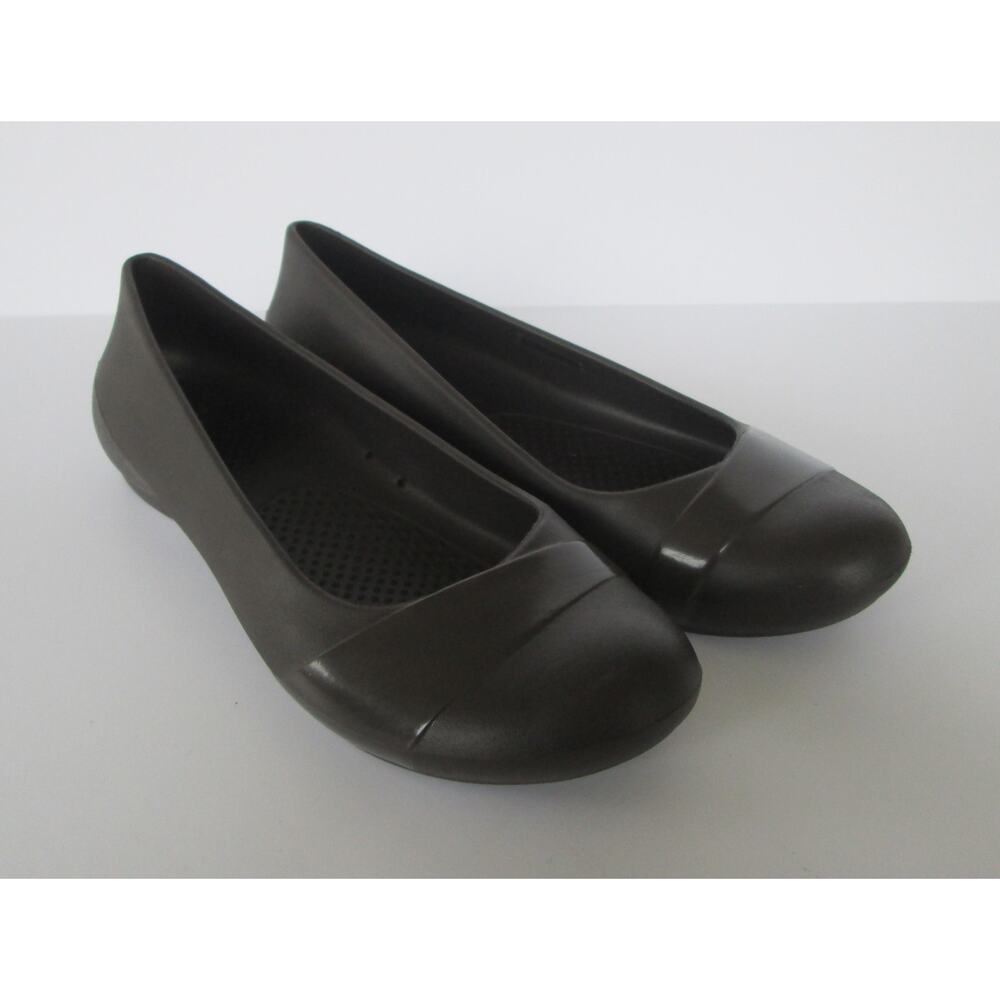 Crocs Womens Cute Brown Cap Toe Ballet Comfort Flats Shoes Size 8